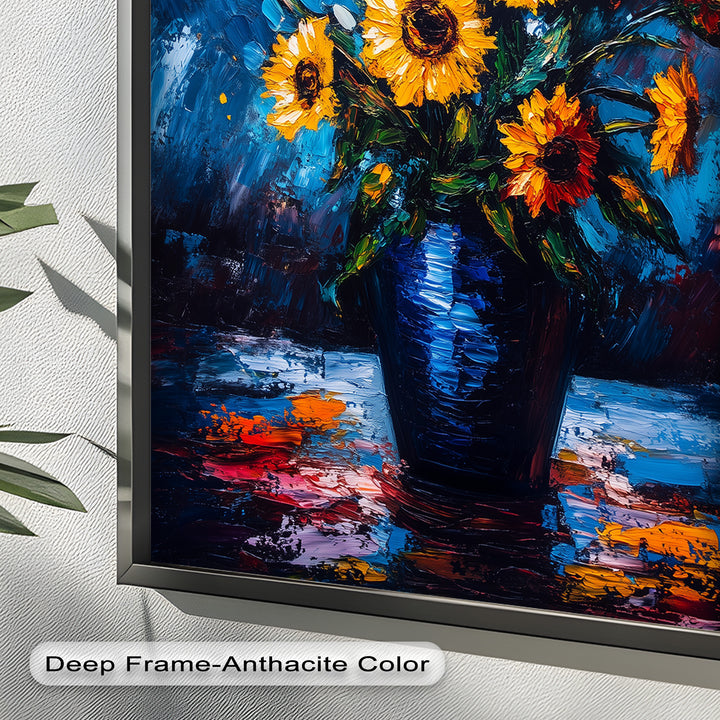 Sternennacht Sonnenblumen – Expressionismus Ölgemälde