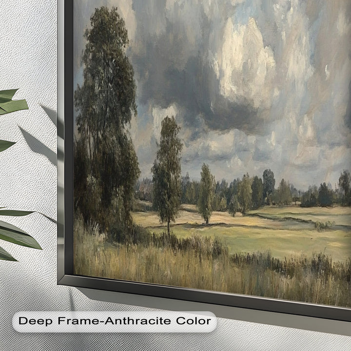 Stürmische ländliche Landschaft – Dramatischer Himmel Ölgemälde