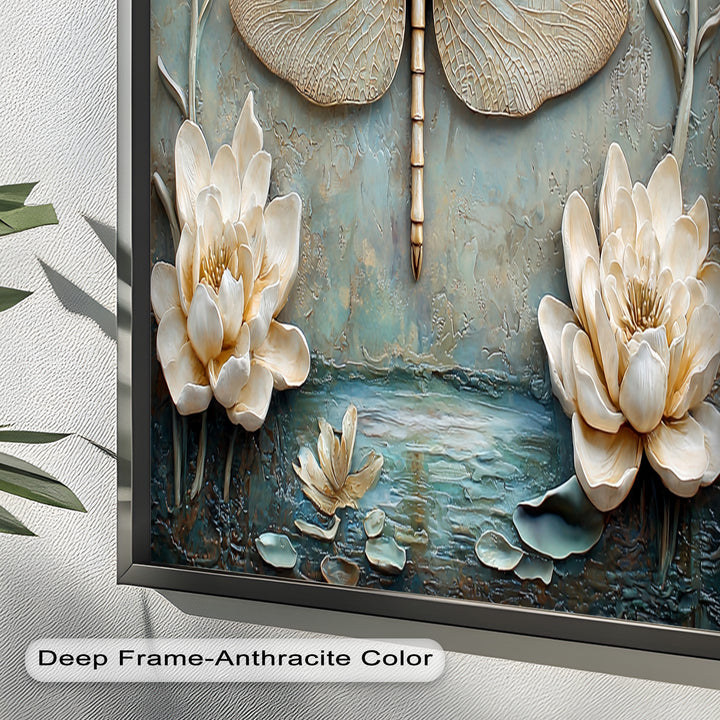 Vintage Dragonfly – Framed Oil Painting