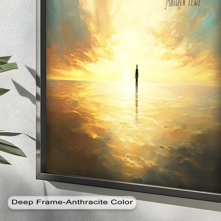 Matthew 11:28 – Rest in Christ Bible Verse Oil Painting