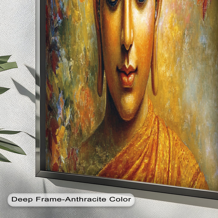 Buddha Portrait Wall Art – Framed Oil Painting