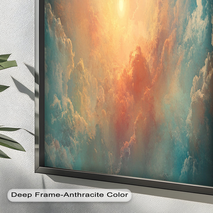 Abstract Sky and Sunlight – Framed Oil Painting