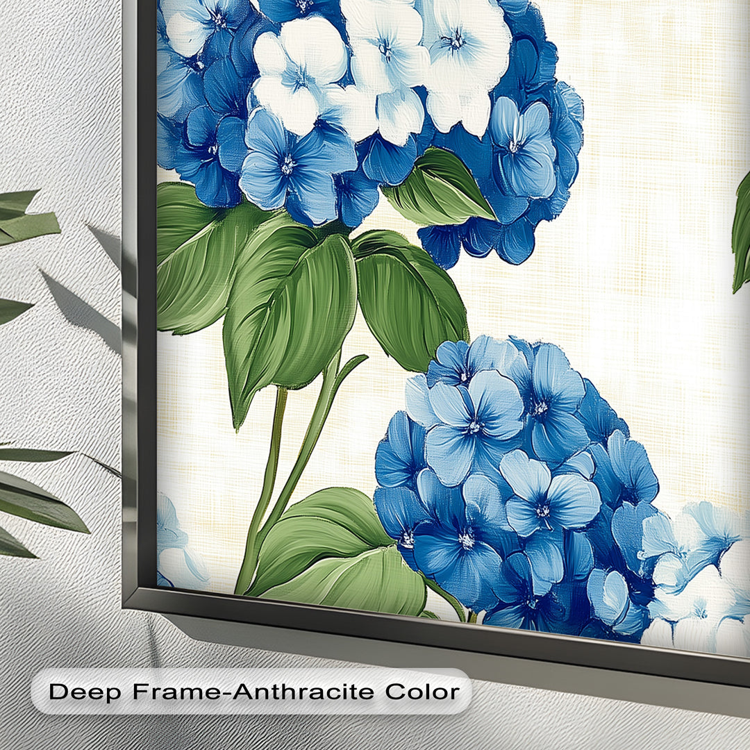 Blue and White Blooming - Flower Oil Painting