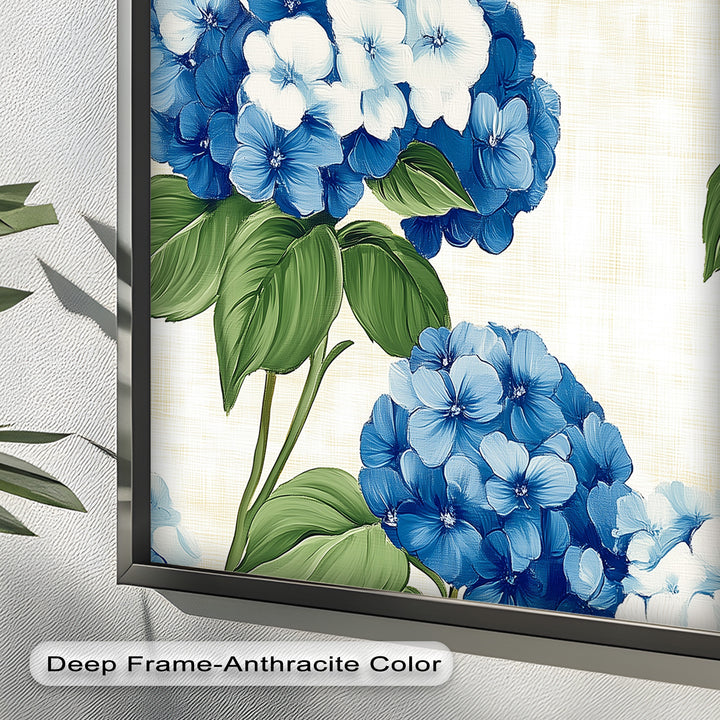 Blue and White Blooming - Flower Oil Painting