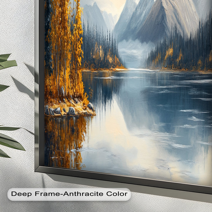 Goldener Herbstsee – Ölgemälde Berglandschaft
