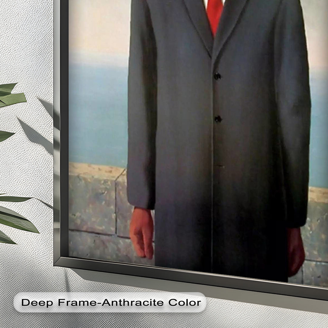 The Hidden Face – Surrealist Gentleman with Green Apple Oil Painting