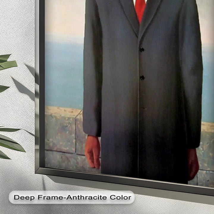 The Hidden Face – Surrealist Gentleman with Green Apple Oil Painting