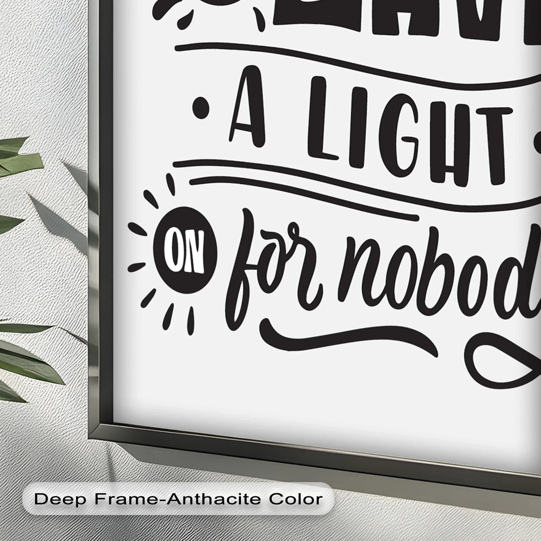 Leave a Light On – Typography Oil Painting - MyPhotoStation