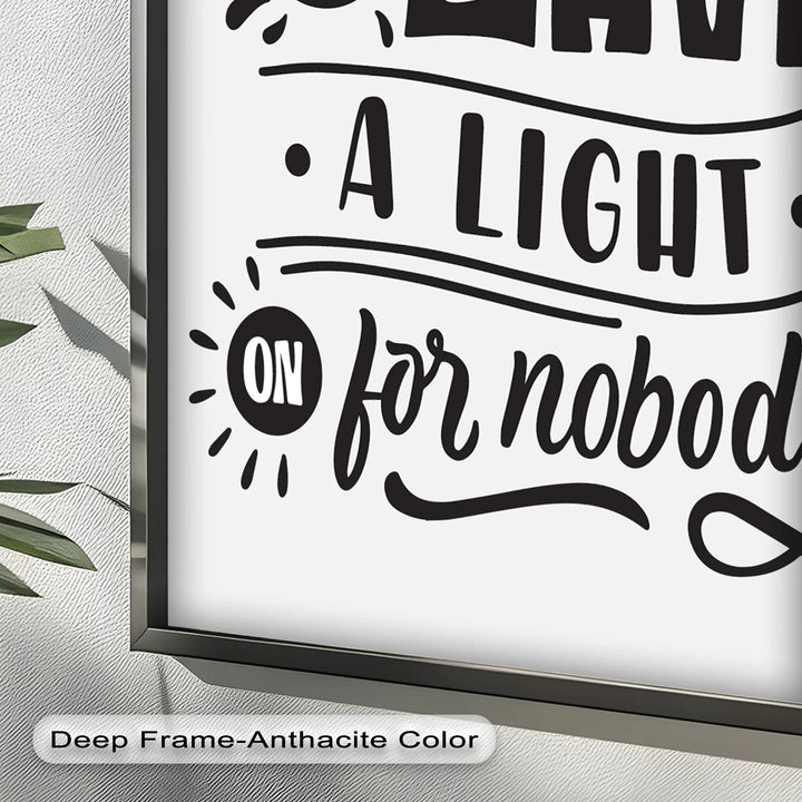 Leave a Light On – Typography Oil Painting - MyPhotoStation