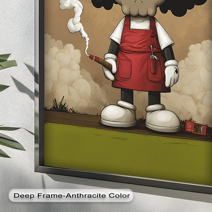 Red Apron Rebel – KAWS Ölgemälde