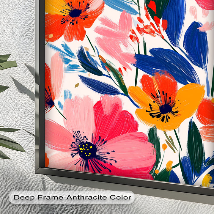 Joyful Bloom Burst – Lebendiges abstraktes Blumenölgemälde