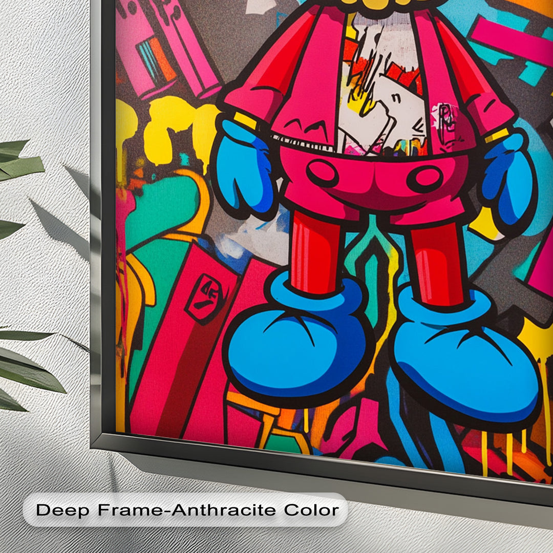 Neon Rebellion – KAWS Graffiti Ölgemälde