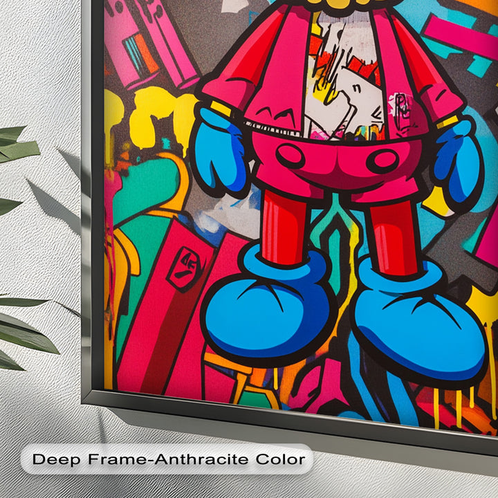 Neon Rebellion – KAWS Graffiti Ölgemälde