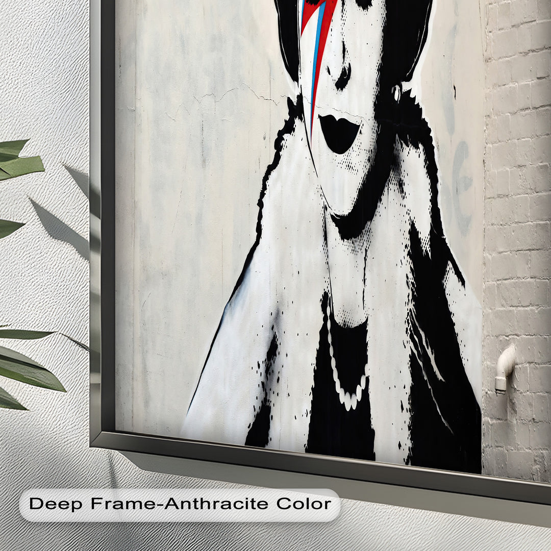 Royal Rebellion – Queen with Bowie Bolt Banksy Oil Painting