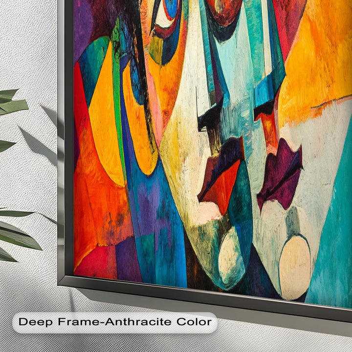 Entwined Visions Oil Painting – Fauvist Dual-Face Expressionism