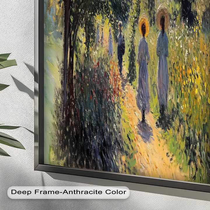 Afternoon Stroll – Sun-Dappled Garden Walk Oil Painting