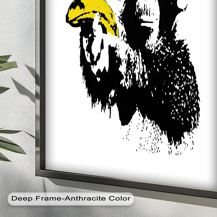 Monkey with Banana Gun – Satirical Banksy Oil Painting