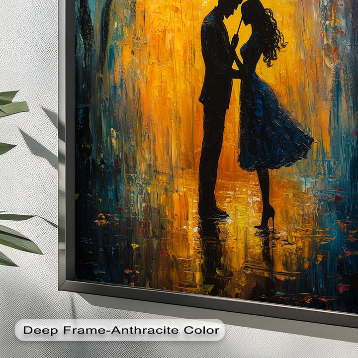 Lovers Under Autumn Glow – Romantic Couple Oil Painting