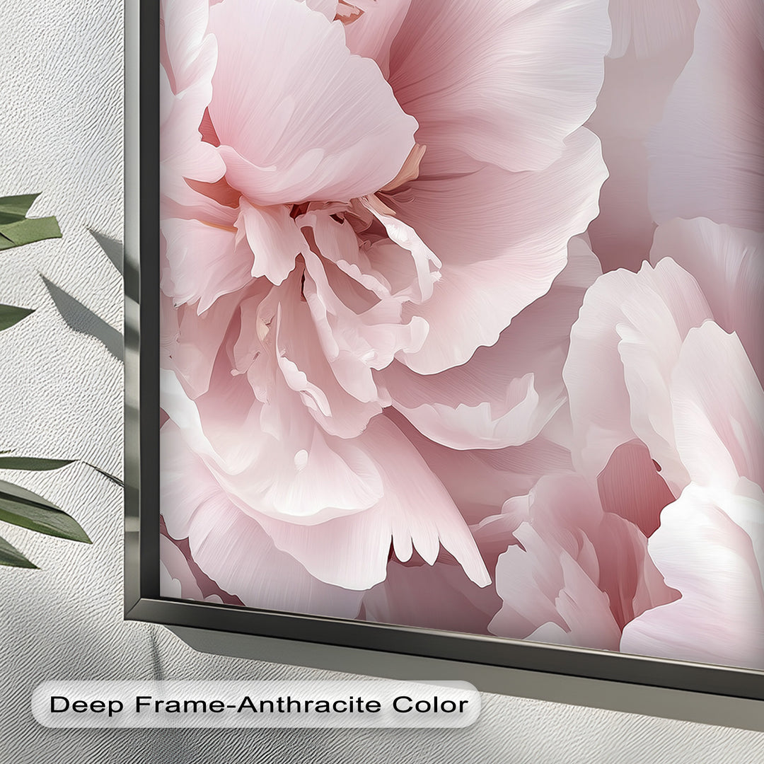 Blushing Petal Bloom – Soft Pink Peony Flower Oil Painting
