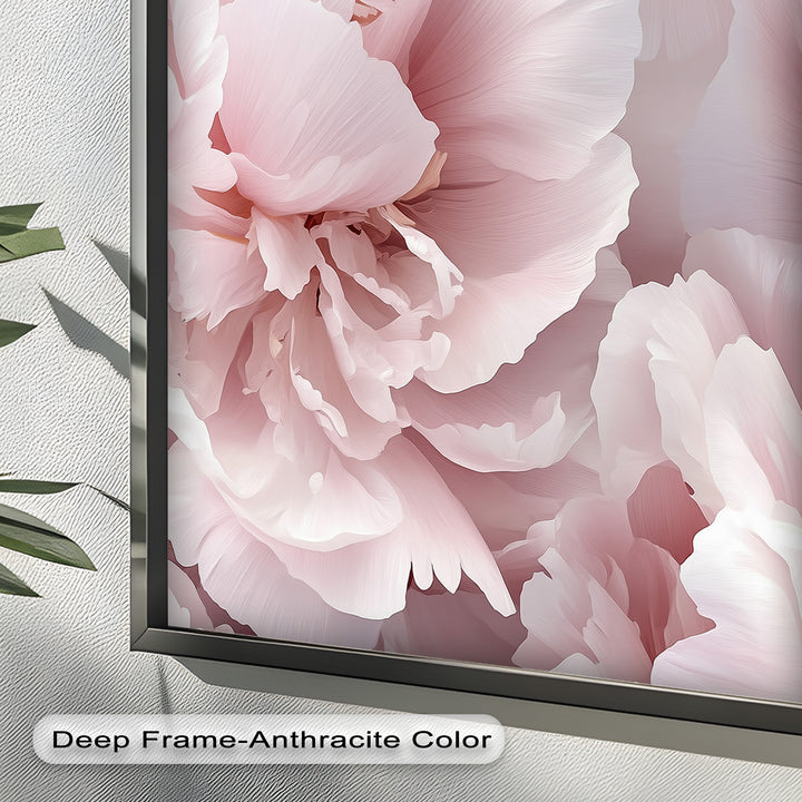 Blushing Petal Bloom – Soft Pink Peony Flower Oil Painting
