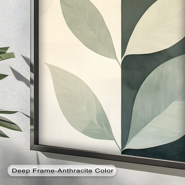 Minimalist Leaf  – Monochrome Botanical Oil Painting
