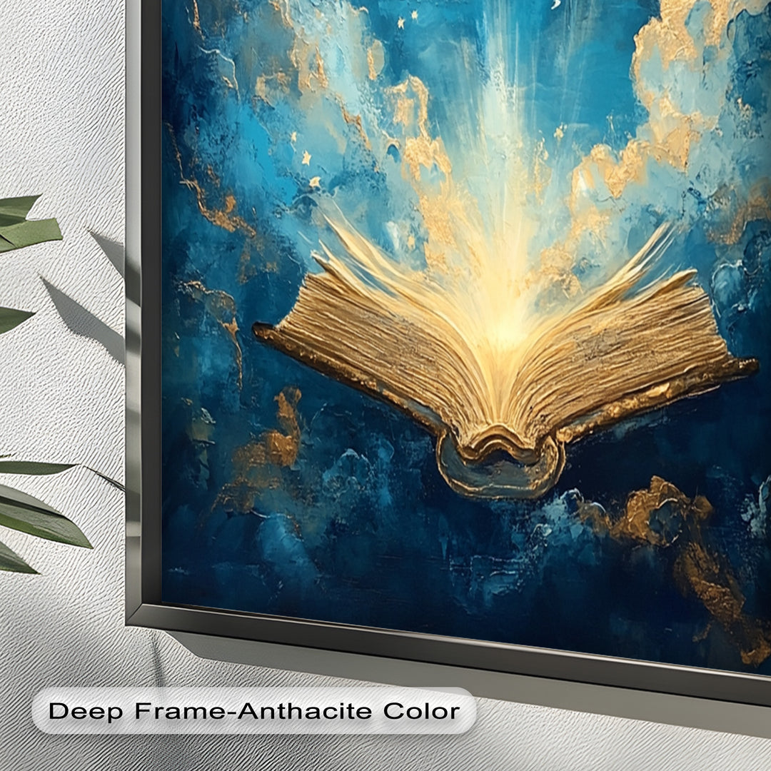 Illuminated Bible with Dove - Christian Oil Painting