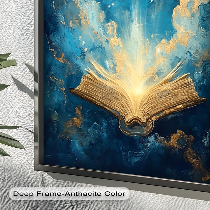 Illuminated Bible with Dove - Christian Oil Painting