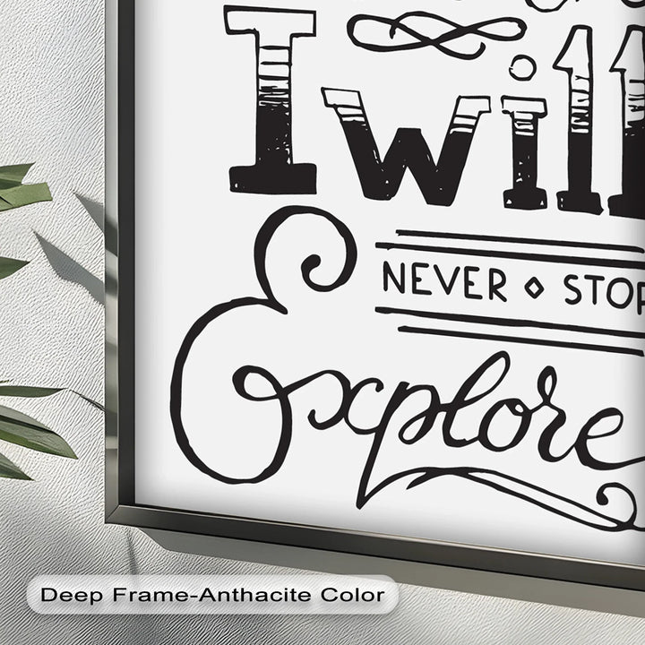Adventure Typography Art – I Will Never Stop Explore Oil Painting - MyPhotoStation