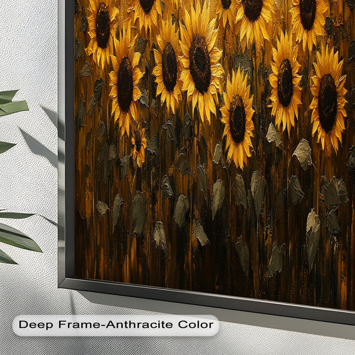 Golden Sunflower Field Wall Art – Floral Oil Painting
