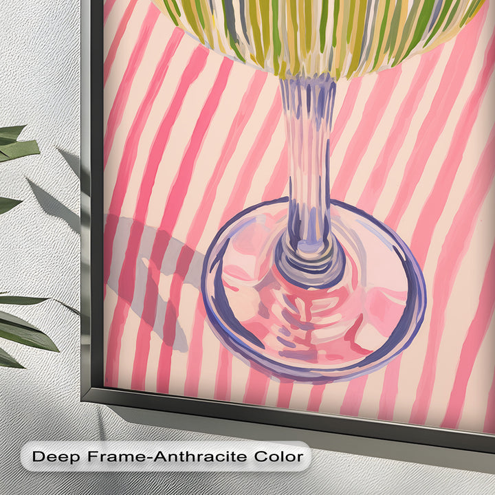 Lime Cocktail Pop Art – Modern Pink Kitchen Decor Oil Painting