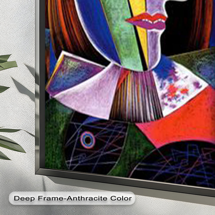 Vibrant Woman with a Flower Hat – Picasso Oil Painting