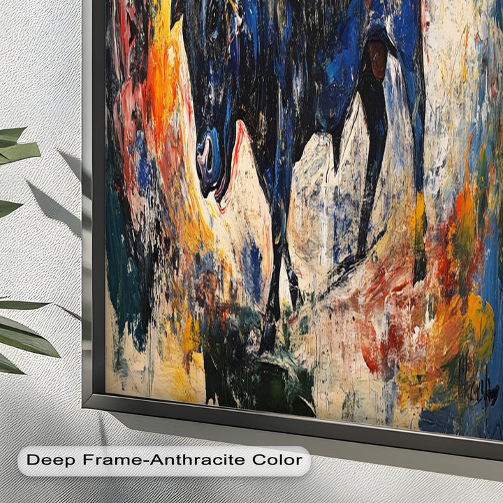 Power in Motion – Expressionist Bull Oil Painting