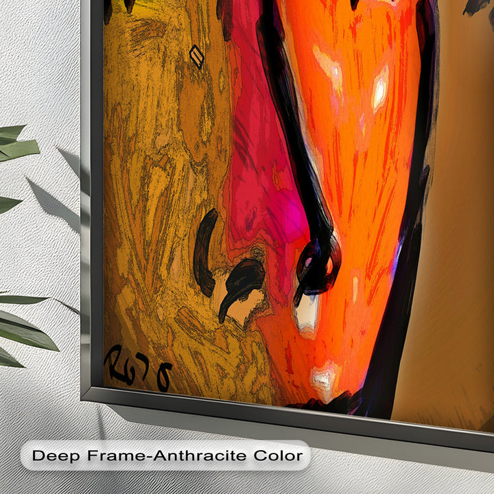 Vivid Gaze – Abstract Expressionist Portrait Oil Painting