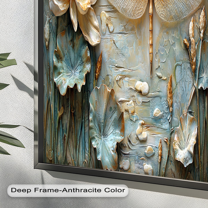 Retro Dragonflies and Flowers – Elegant Nature-Inspired Oil Painting