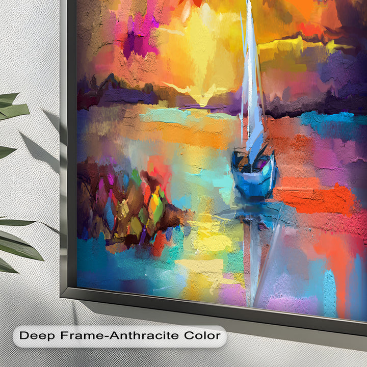 Ambesonne Head Scarf – Vibrant Seascape Oil Painting
