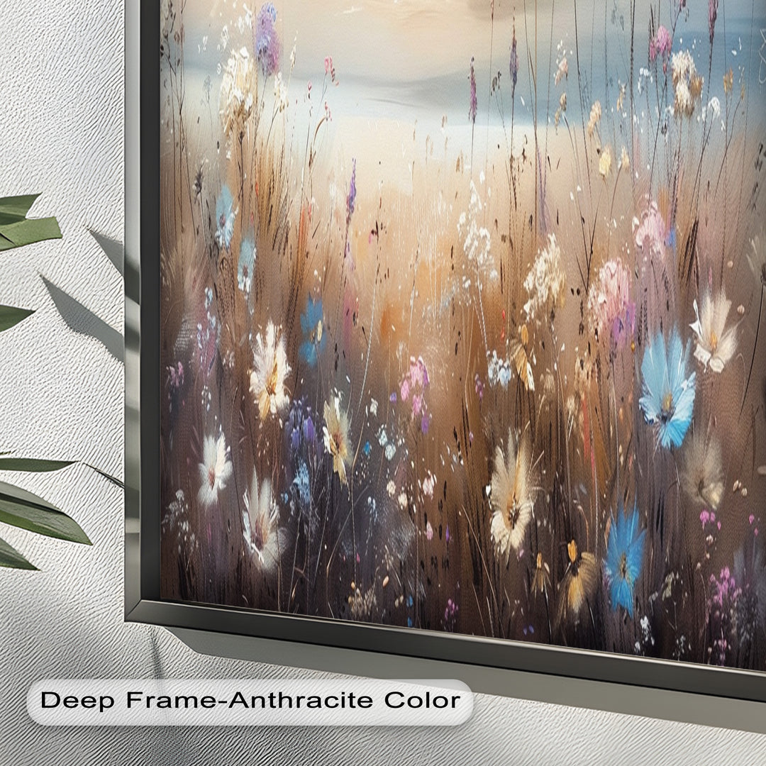 Spring Wildflowers Landscape – Tranquil Nature Oil Painting
