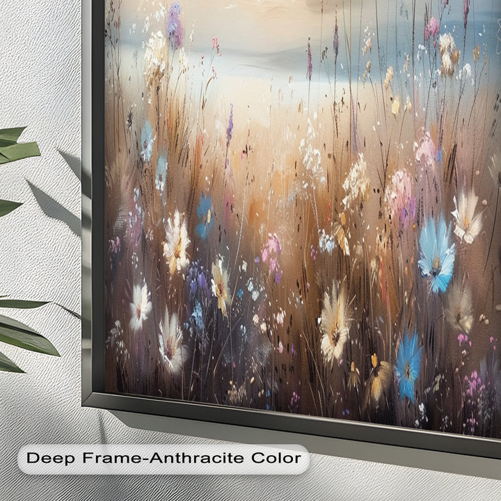 Spring Wildflowers Landscape – Tranquil Nature Oil Painting