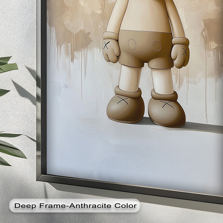 Monochrome Companion – Minimalistisches KAWS-Ölgemälde