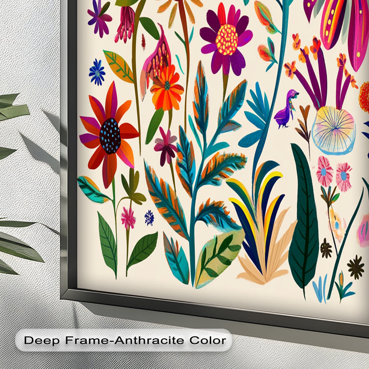 Wild Bloom Symphony – Vibrant Botanical Oil Painting