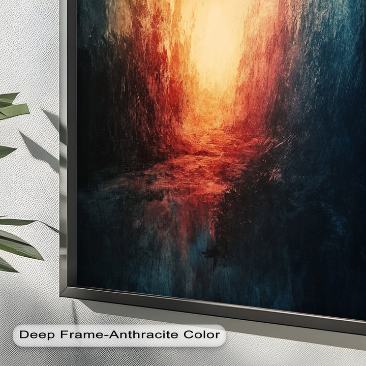 Eclipse Awakening – Feuriges Lichtexplosion-Abstraktes Ölgemälde