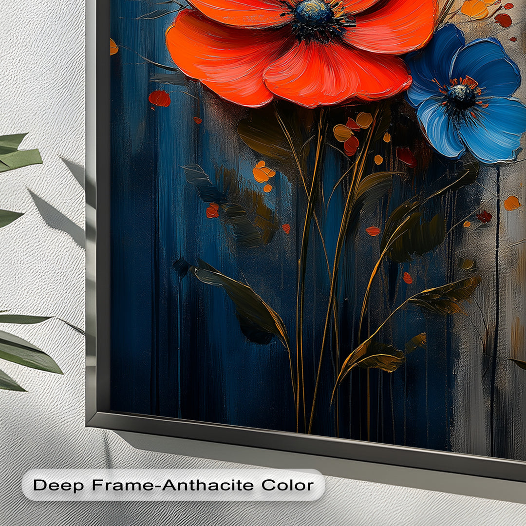 Colorburst Petals – Bold Poppy Bouquet Flower Oil Painting