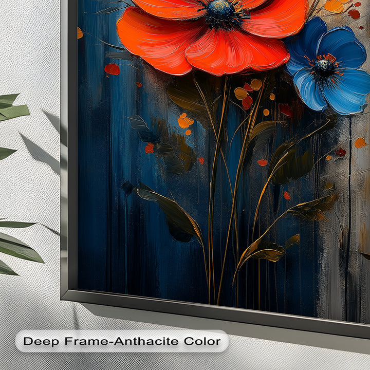 Colorburst Petals – Bold Poppy Bouquet Flower Oil Painting