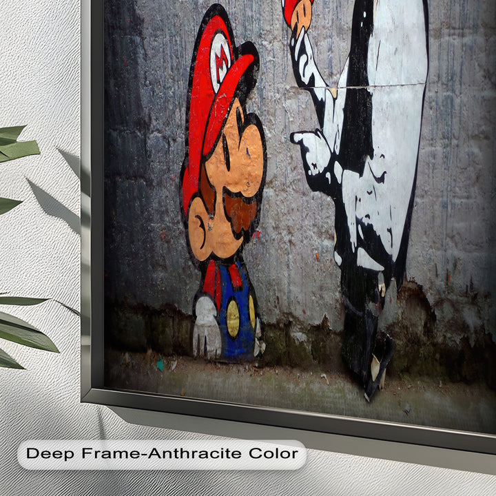 Mario Meets the Law – Banksy Oil Painting