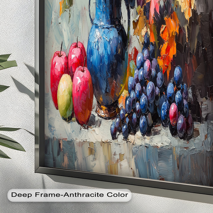 Fall Apple & Floral Still Life – Rustic Autumn Decor Oil Painting