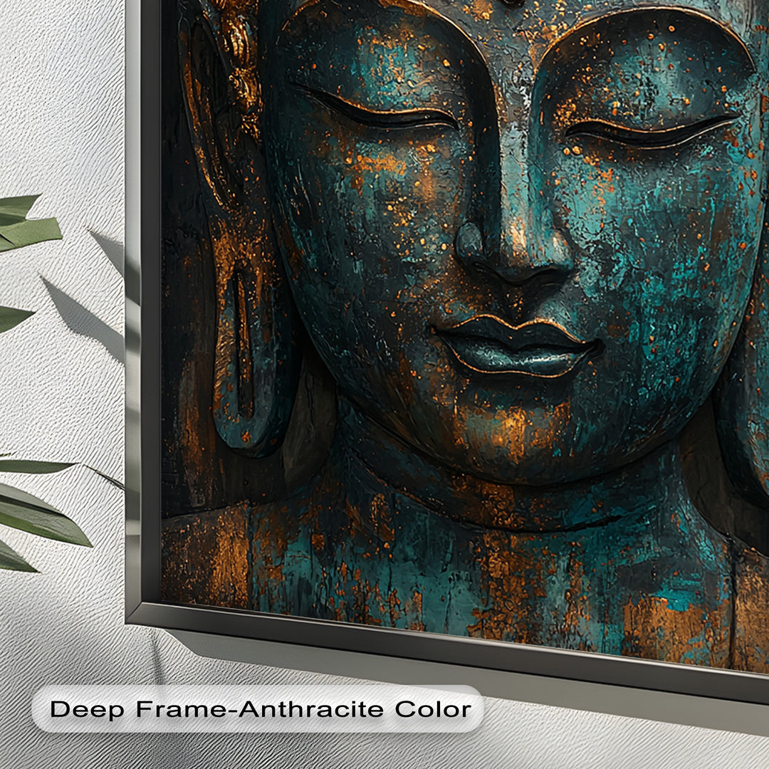 Buddha Portrait Wall Art – Religious Oil Painting