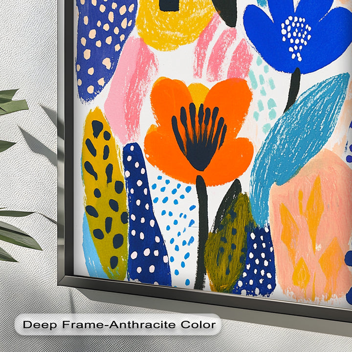 Bold Blooms in Boho Garden – Fauvist Floral Oil Painting