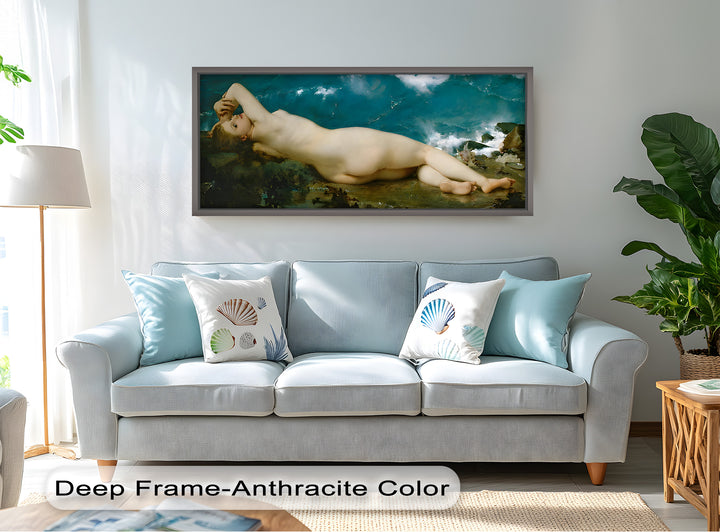 Sirensong Repose – Mythological Nude Beside the Sea Oil Painting