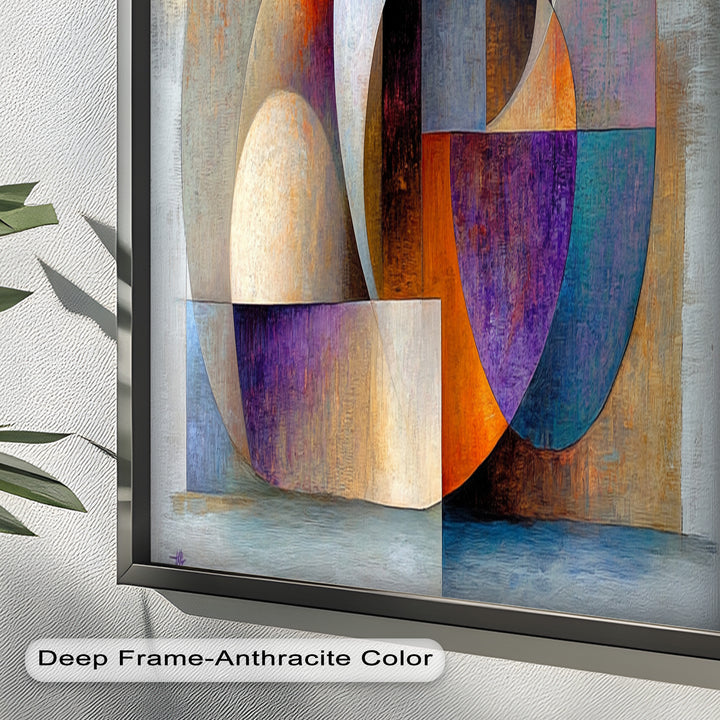 Farbige geometrische Kunst – Abstrakte moderne Ölmalerei