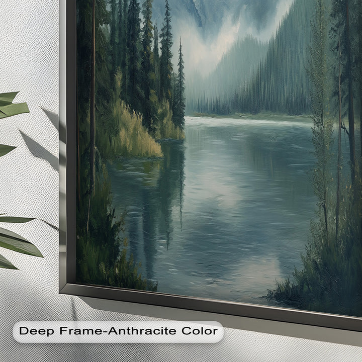 Wandkunst mit Bergseeblick – Landschaftsölgemälde