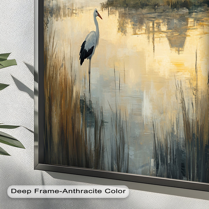 Stork at Dusk – Animal Oil Painting